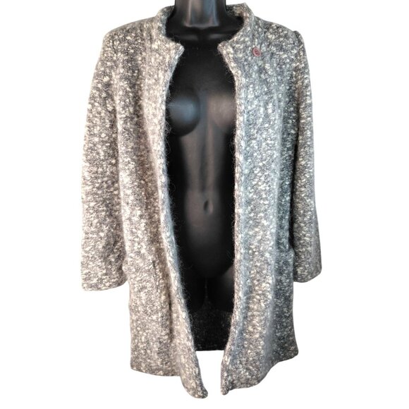 L.B. Diffusion Women's Mohair Wool Blend Long Open Cardigan Coat Size M - Picture 1 of 10